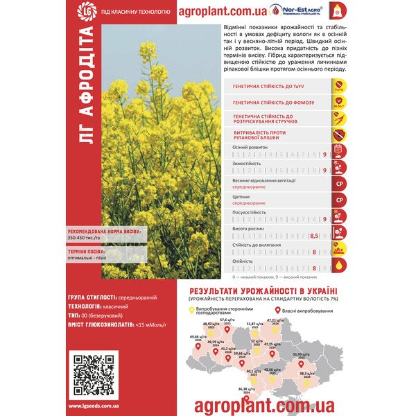ЛГ Афродита озимый рапс