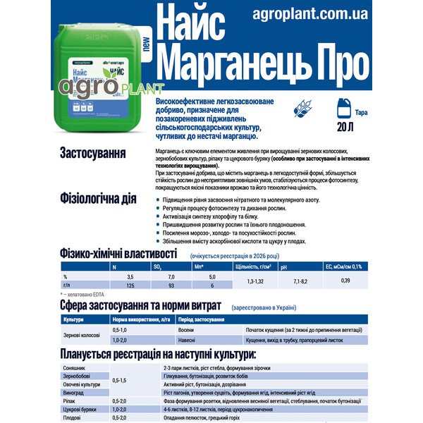 Найс Молибден – микроудобрение для сои (зернобобовых), зерновых, рапса и свеклы с высокодоступной формой молибдена