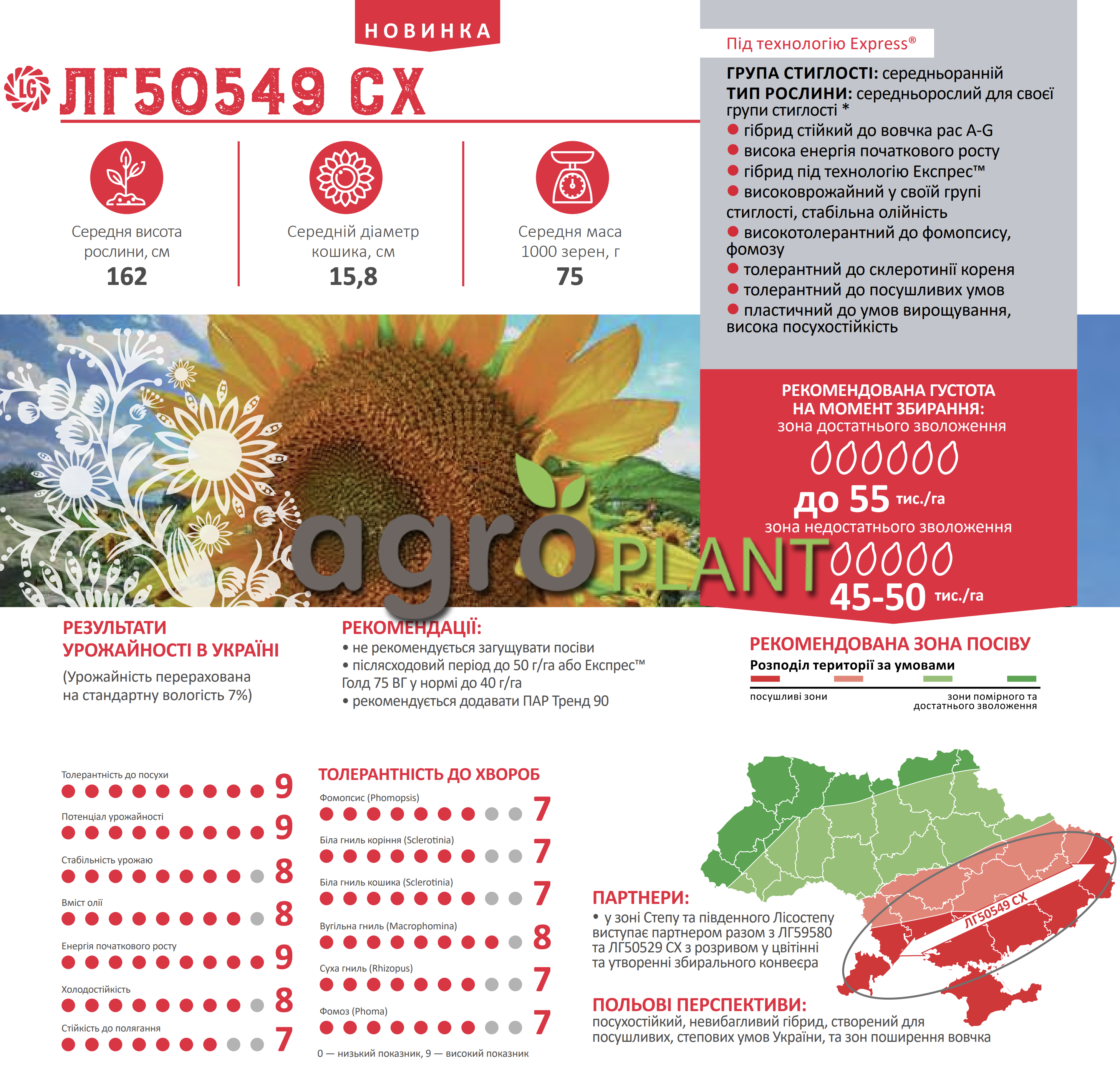 Характеристики ЛГ 50549 и урожайность