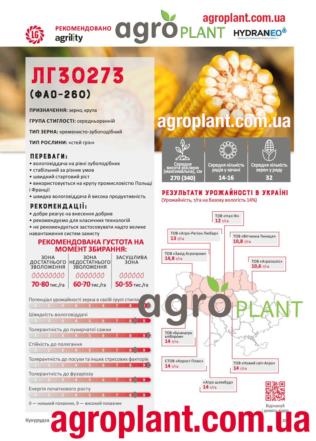 Купити насіння кукурудзи ЛГ 30273