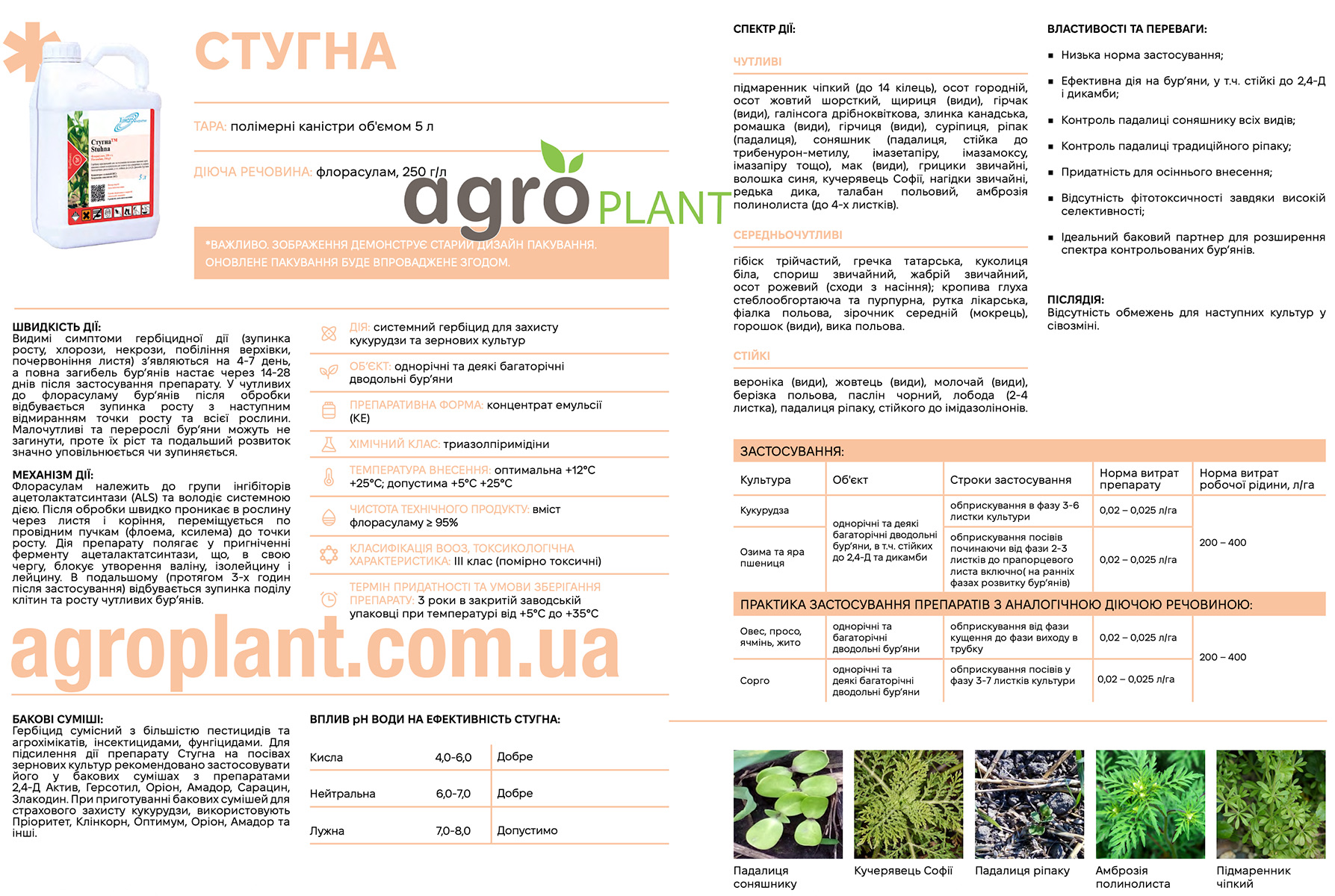 Гербіцид Стугна (флорасулам 250 г/л)